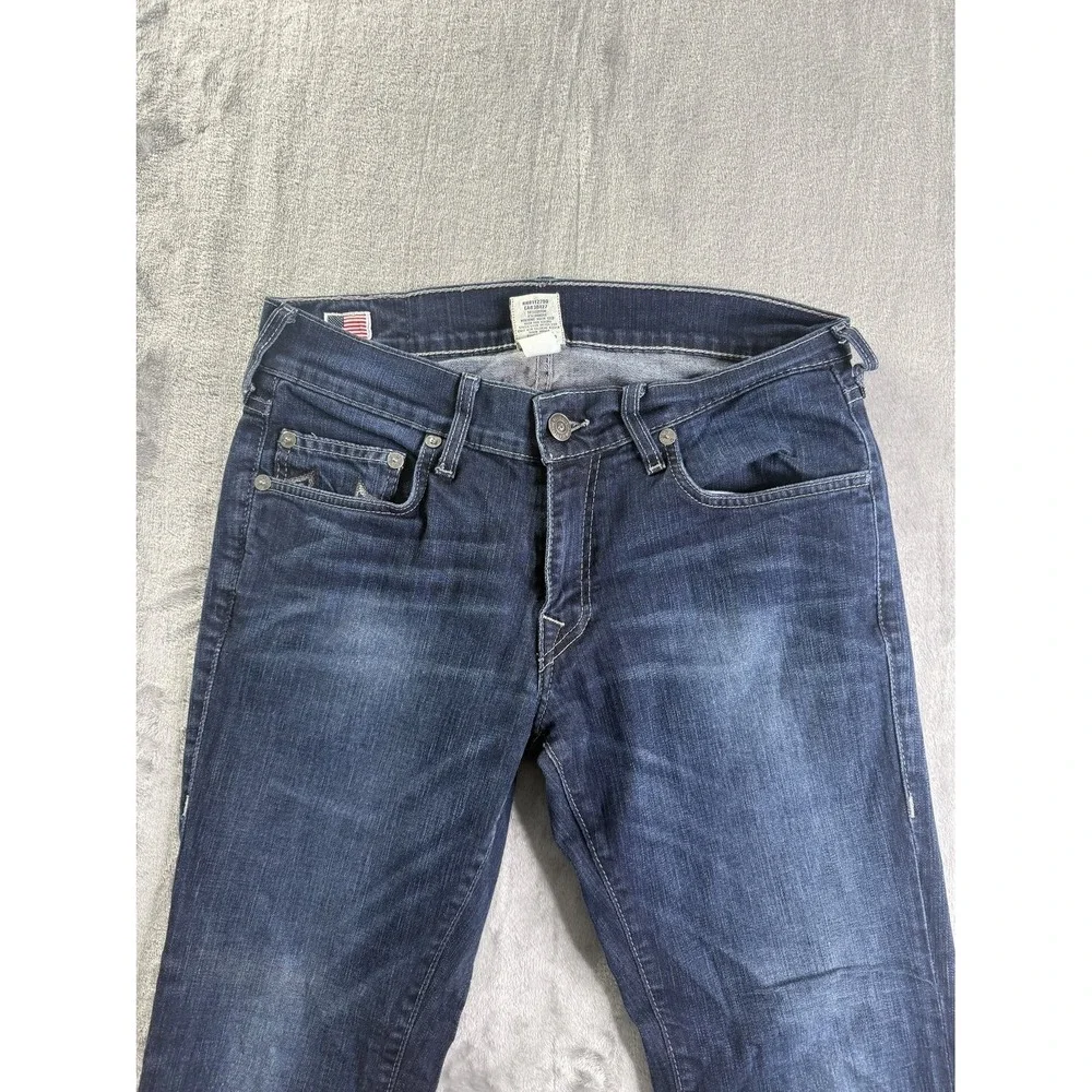 True Religion Danny Men's Jeans 34x31 Bootcut Blue Contrast Stitch CA30427 USA